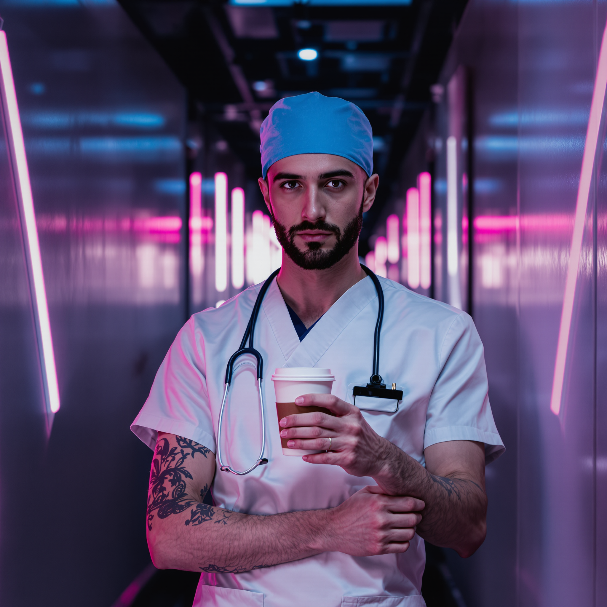 Tired Doctor Night Shift