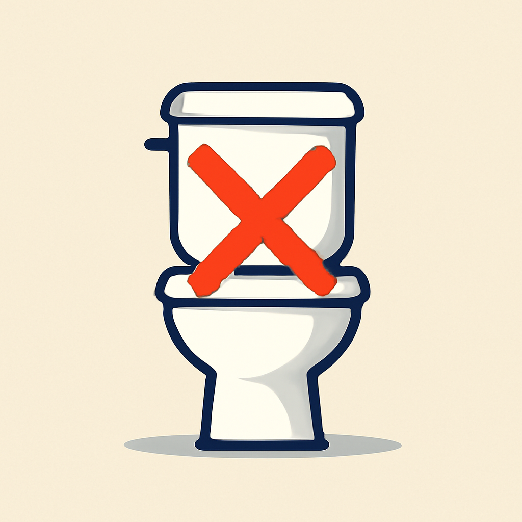 Toilette außer Betrieb