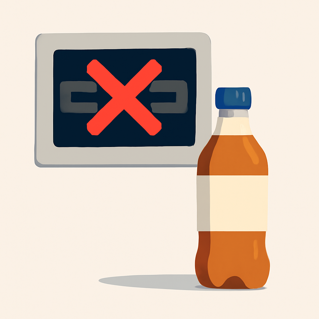 Flasche wird abgelehnt